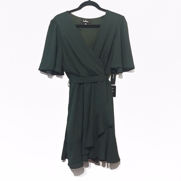 Lulus Dresses & Skirts - Lulu's Forest Green Wrap Dress